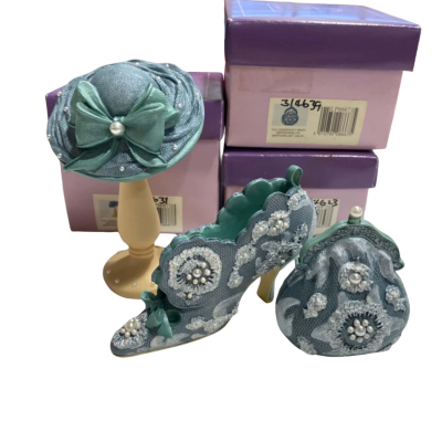 Miniature Shoe, Bag & Hat with stand