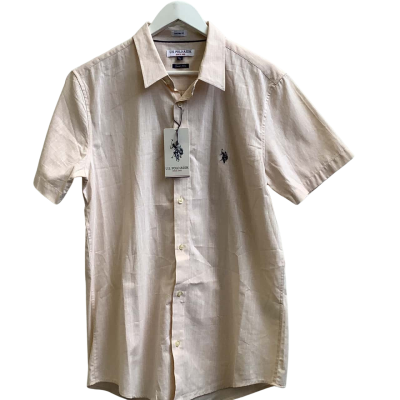 Brand New U.S.Polo Assn. Mens (Youth)  Size XL Short Sleeve Shirt Light Peach 
