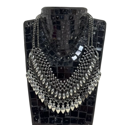 Silver Tone Adjustable Statement Necklace