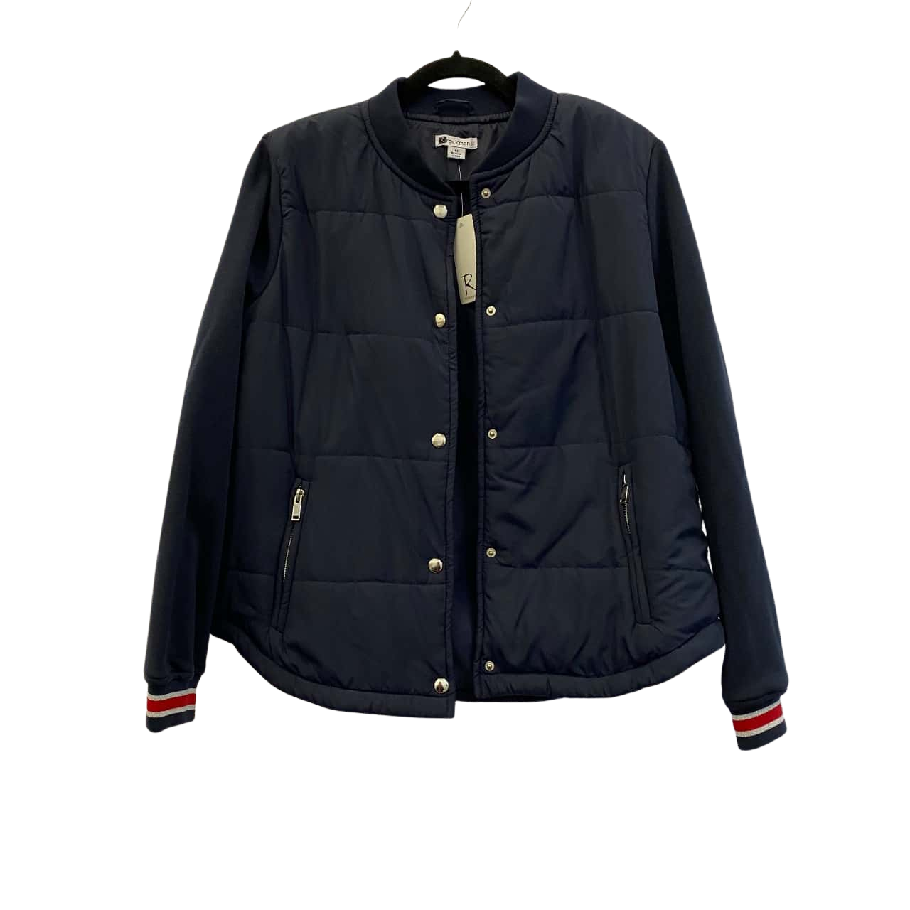 Rockmans Womens Size 14 Bomber Jacket Navy Blue (s)
