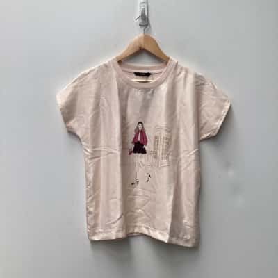 NEW - For Me Print T-shirt Cream Size S