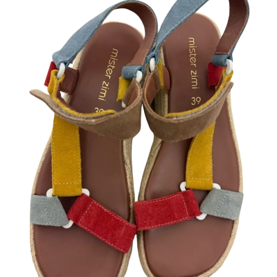 Mister Zimi Platform Sandals Size 39 Suede Multi Colour 