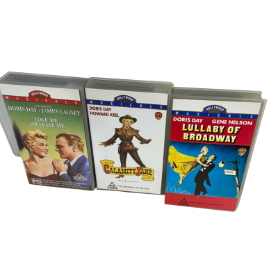 Bundle of 3 of Doris Day Hollywood Musicals  VHS Flims 