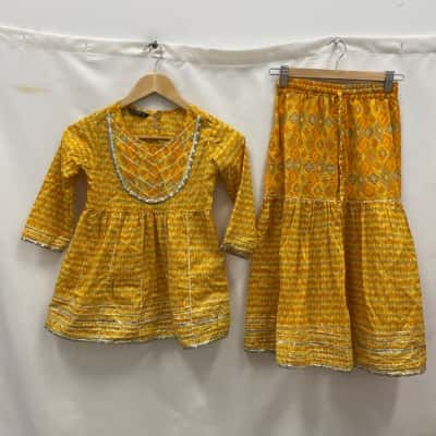 Readiprint fashions Kids Indian Outfit 2 Pieces SET Size 28 Blue / Orange / Yellow 