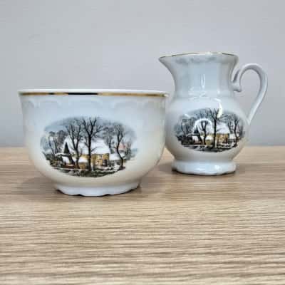 Crown Bavaria Creamer Jug & Sugar Bowl