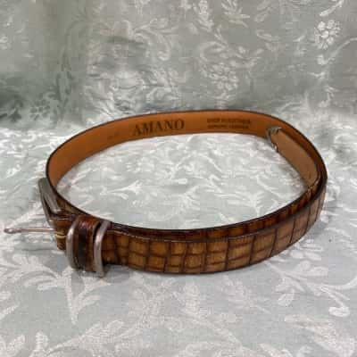  Mens  Size 38 Brown Amano Leather Belt