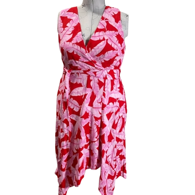 Wayne Cooper Sleeveless Pink/Red Dress Size 16