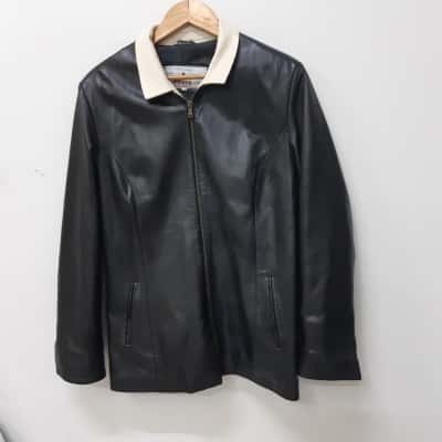  Womens POKER Leather Jacket, Made In Italy, Size M
