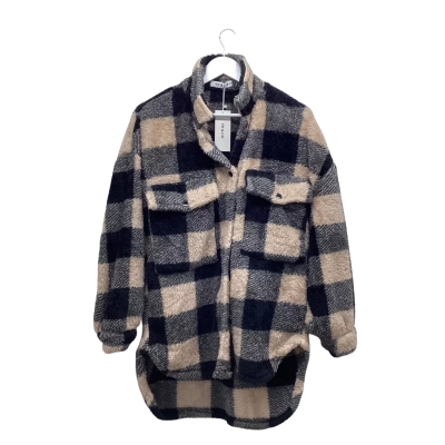 YH & Co Gorgeous Soft & Cosy Mocha Checked Coat Size 10 NEW