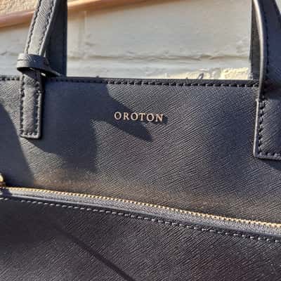Oroton "Maison Medium Shopper Tote" Womens Handbag Black  