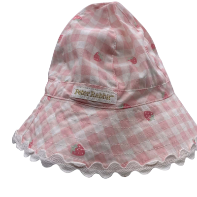 Super Cute Peter Rabbit Kids  Size 0 / 00 Hat Pink  / White Sun Hat     HTH1
