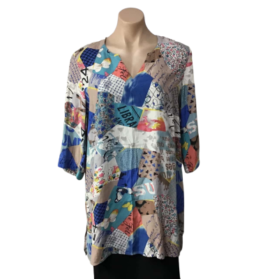 Blue Illusion Womens Size XL Multicoloured / Pattern 3/4 Sleeve Top