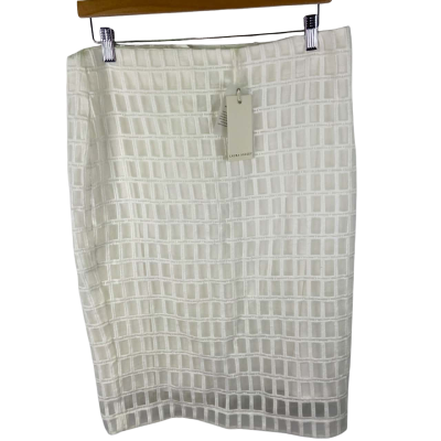 Laura Ashley White Textured Pencil Skirt Size 12