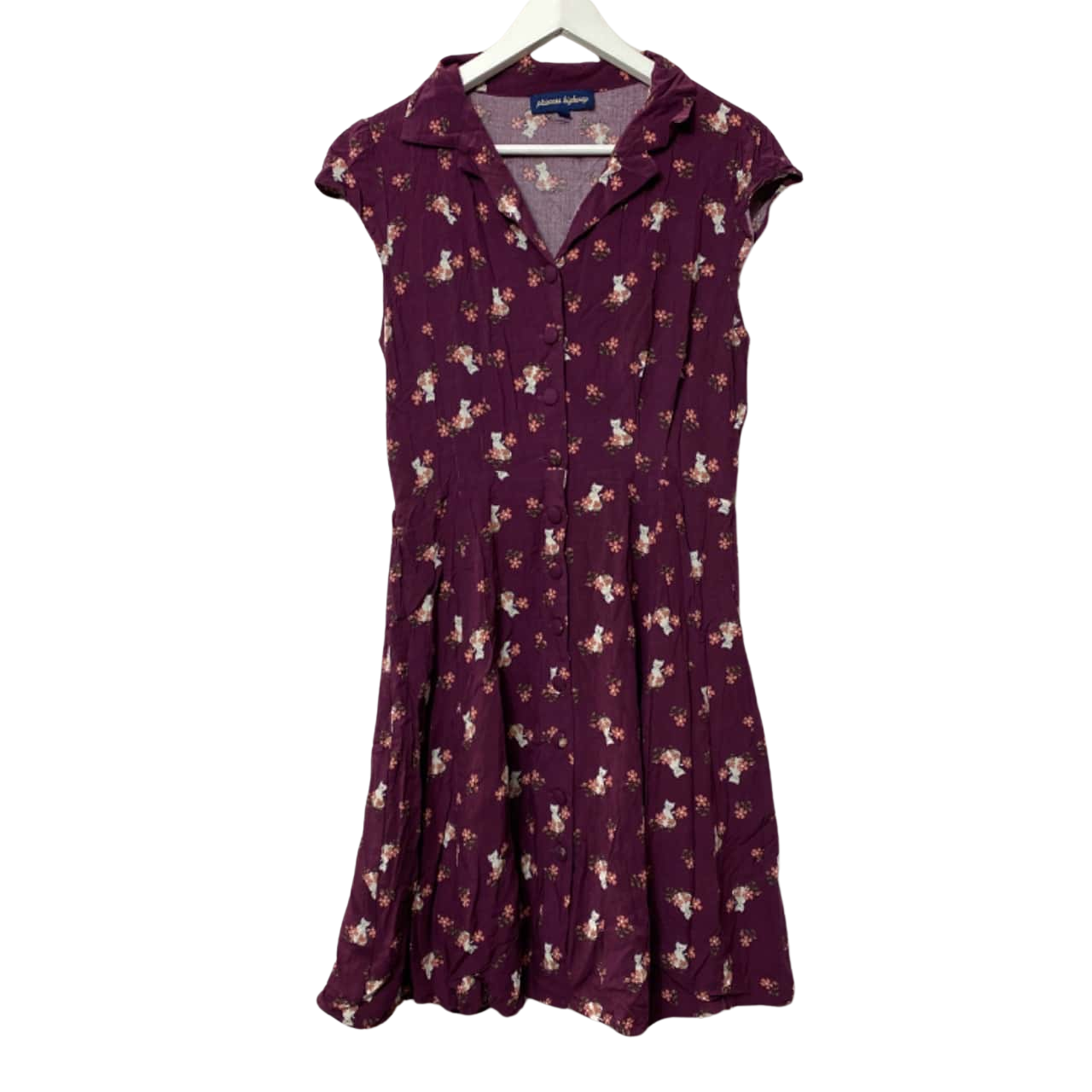 princess highway cat dress Women's Princess Highway Size 12 Purple, Cat and Floral Print Short Dress  (s) - Used Very Good