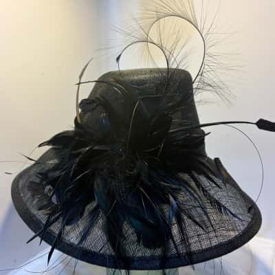  Phillip Rhodes Designer Race Hat - Black Wide-Brim - with original box