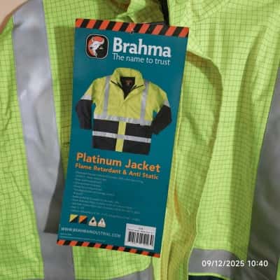 Brahma XL High Vis Platinum Jacket Flame Retardant and Anti-Static As New With tags PreOwned 