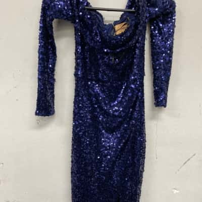 Azzurielle Womens  Size 6 Cocktail Dress Blue 