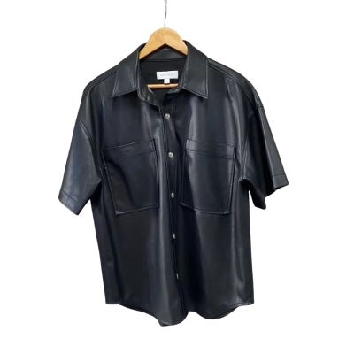 Witchery Womens  Size 12 Short Sleeve Shirt Black  