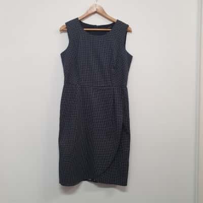Liz Jordan Women's Size 10 Mackenzie Dress Navy Polka Dot - New With Tags