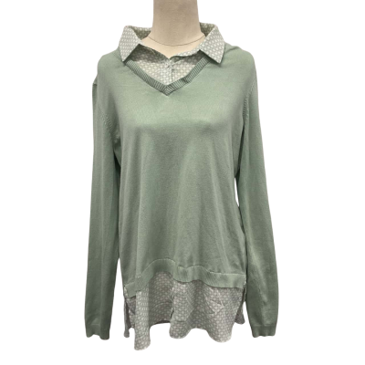 Adrianna Papell Womens Size L Green Button up/Cardigan