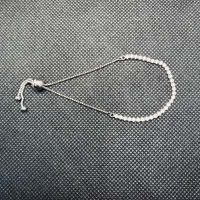 Sparkling Pandora-Style CZ Tennis Slider Bracelet – Silver-Tone Adjustable #PandoraStyle #CZBracelet #JewelleryGift