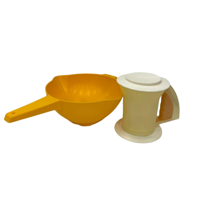 Tupperware - Vintage Yellow Colander & Yellow Sift n' Store