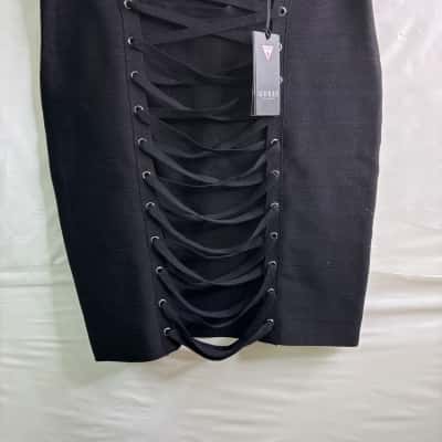 Guess Womens  Size L Midi Skirt Black  