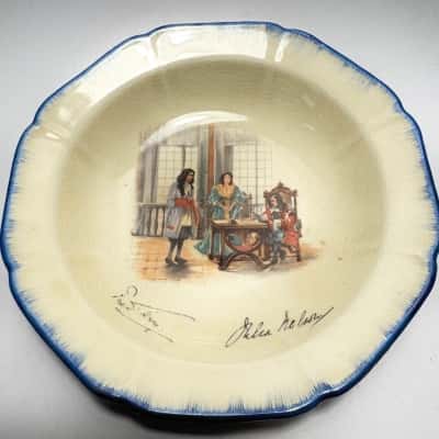Vtg. Parrot & Co Coronet Ware Plate "Sweet Nell of Old Drury" (Nell Gwyn) 
