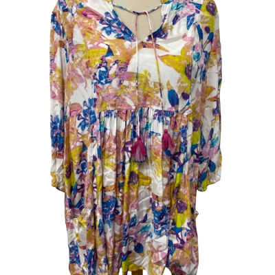 Taking Shape Woman's  Size 14, 3/4 Sleeve Shirt Multicoloured 