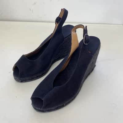 Castaner Black Wedge Sandals Size 38