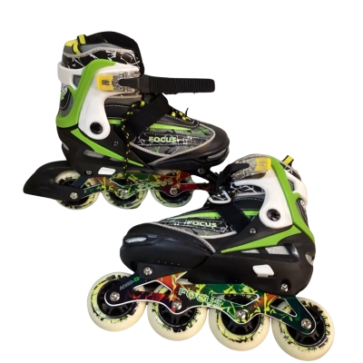 Size 3 - 6 Black / Green “Blade” inline skates