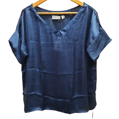 New With Tags CAROLINA Lifestyle 'Bianca' Short Sleeve V - Neck Relaxed Fit Top 'Navy Blue' Colour in Size XS/S 