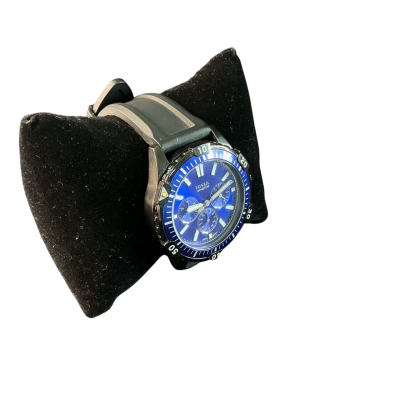 Fossil Mens Garret Chronograph Blue Dial watch UNTESTED 