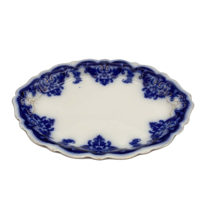 Antique Johnson Bros Flow Blue ‘Georgia’ Serving Platter