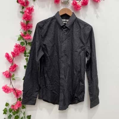 Ben Sherman Mens Slim Fit Long Sleeve Shirt Size L Black  