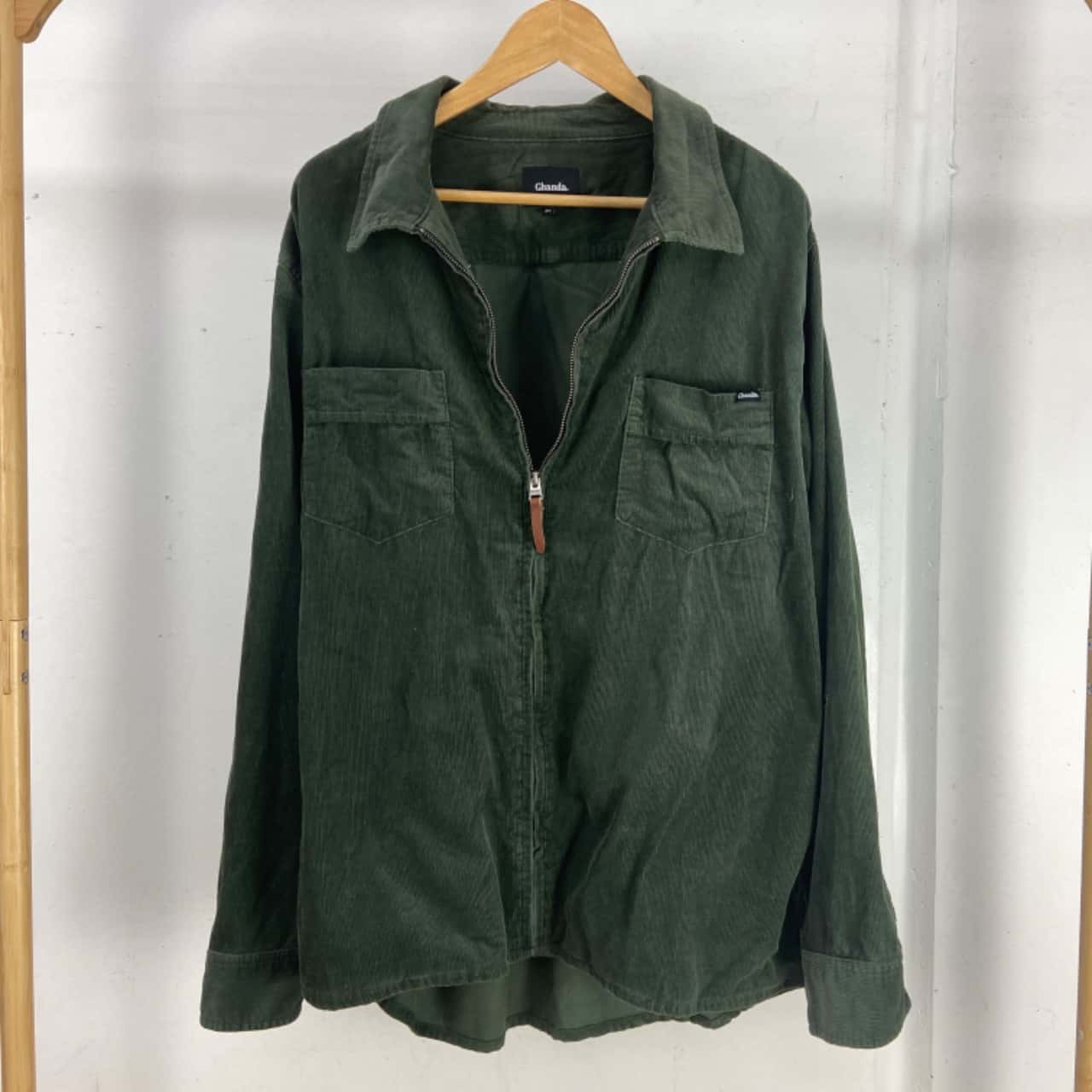 Ghanda Mens Size XL Front Zipper Olive Jacket (s)