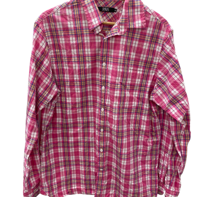 David Jones Mens  Size XL Checked Shirt Pink  