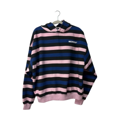 BNWT Neovision Nova Cropped Oversized Hoodie Size M Black  / Blue / Pink  rrp$140