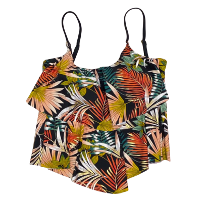BNWT Maxine Of Hollywood, Women’s Size 20, Multicoloured (Orange/Pink/Green/Black) Floral, Swimwear Top