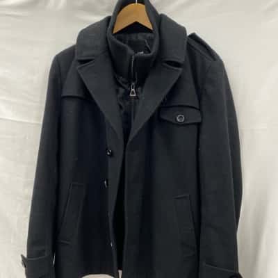 Yd. Mens  Size 36 / S Blazer / Front Zipper / Puffer / Suit Jacket / Winter Coat Black  