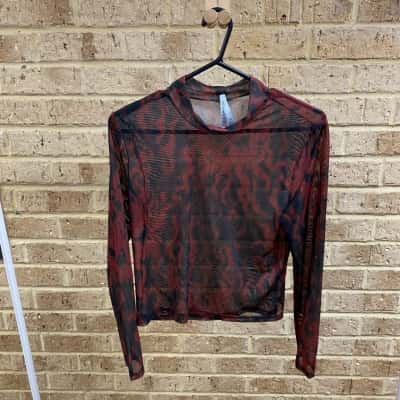 Black Friday Womens sheer long sleeve top Size 12 