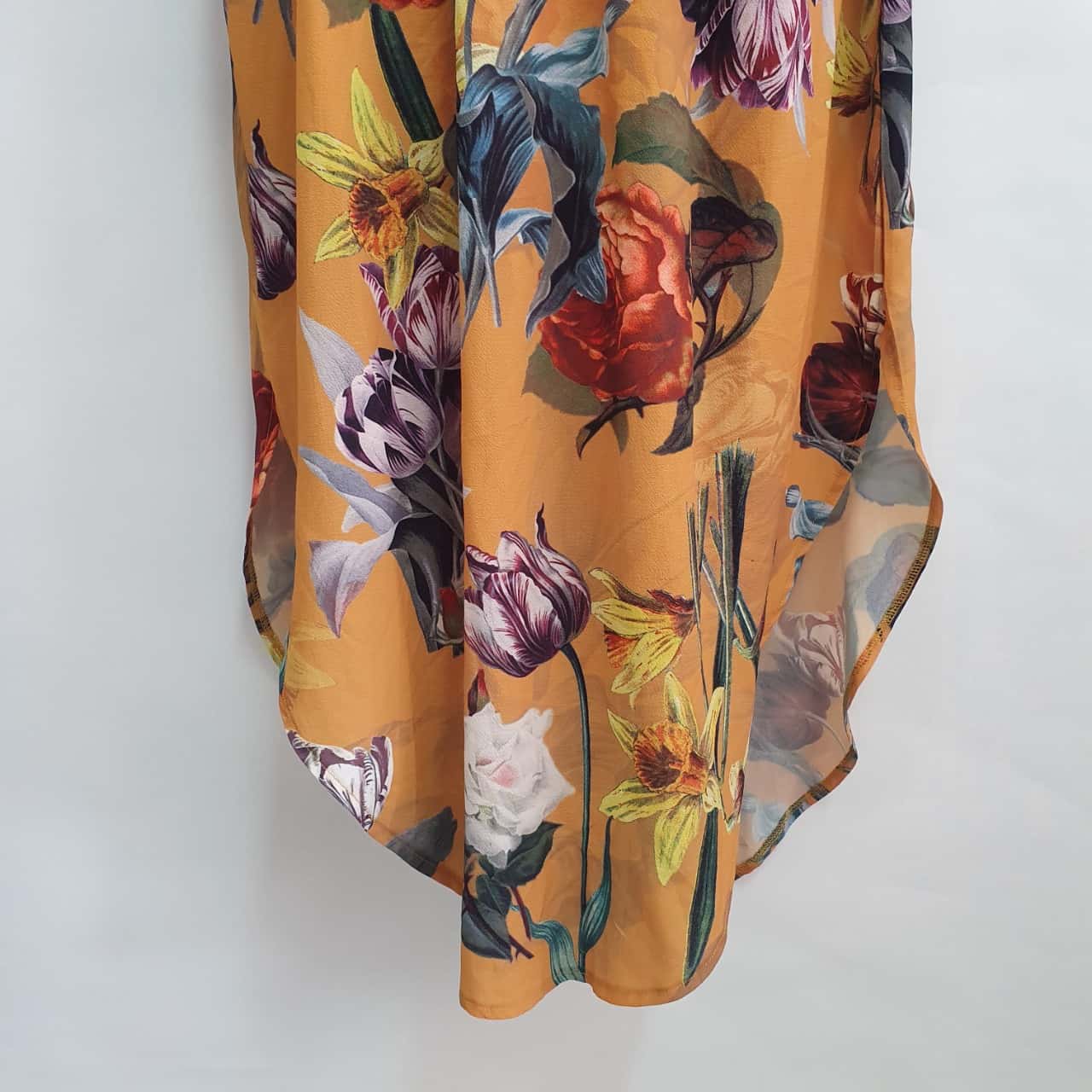 Womens Orange Floral Dress (s)