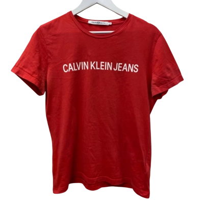 Calvin Klein Jeans Mens  Size M Short Sleeve T-shirt Red - 100% Cotton