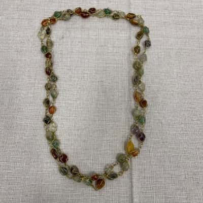  Unisex Necklace With Stones Multicoloured 
