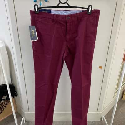 Polo Ralph Lauren Mens red stretch slim fit pants Size 32 / 34 