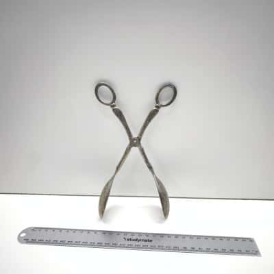 Vintage Silver Plate Scissor Serving Tongs Ornate Embossed Salad Pastry