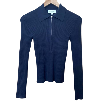 Witchery Black Half Zip Top Size XS