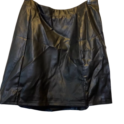 You + All Size 18 Black Faux Leather Skirt 