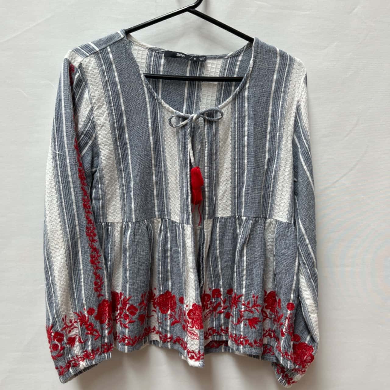 Sportsgirl Womens Size 8 Blue / Striped open top(s)