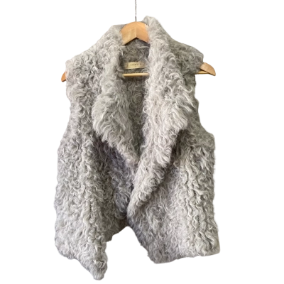 Arielle Womens  Size S Rabbit Fur Vest Grey 